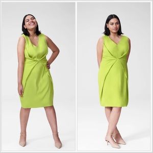 Universal Standard Raven V-Neck Dress in Lime sz S  14-16